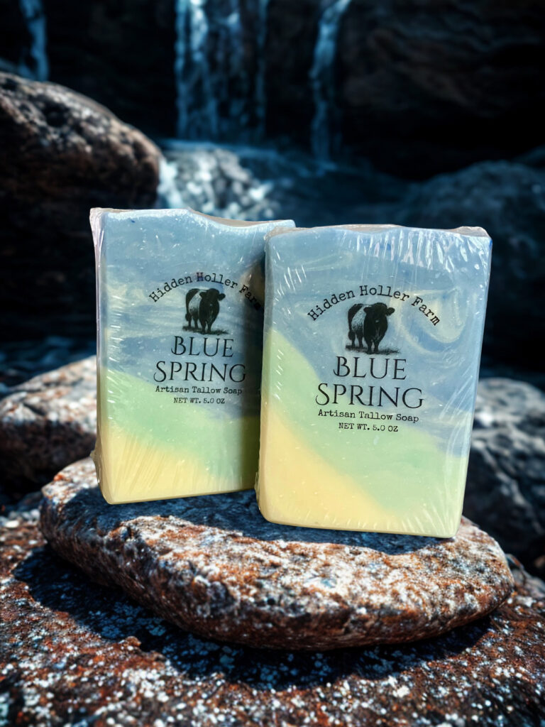 Blue Spring Tallow Soap with Essential Oils